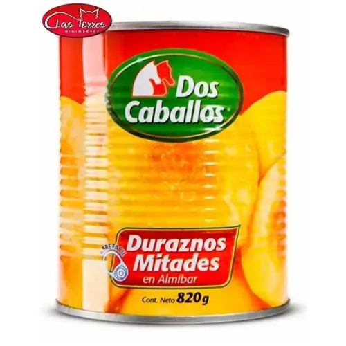 Dos caballos durazno mitades