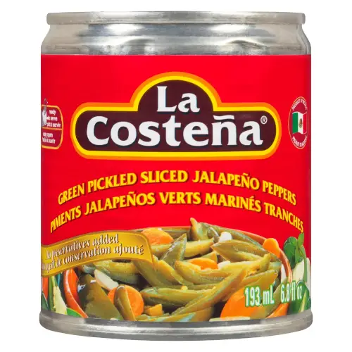 Piments jalapeño verts marines tranches