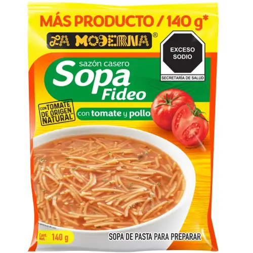 La Moderna Vermicelli soup tomate y pollo