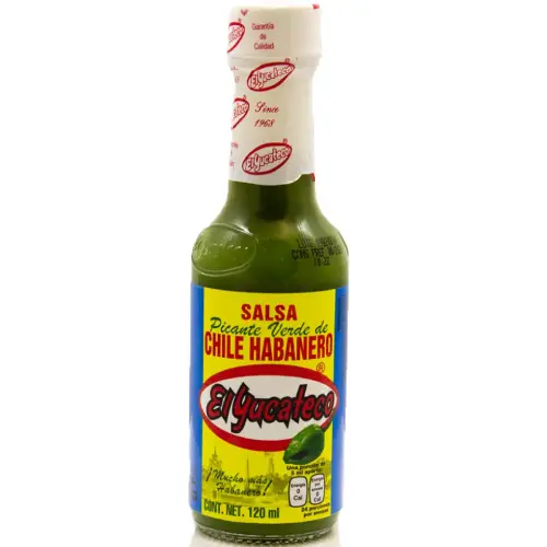 El yucateco salsa picante verde de chile habanero