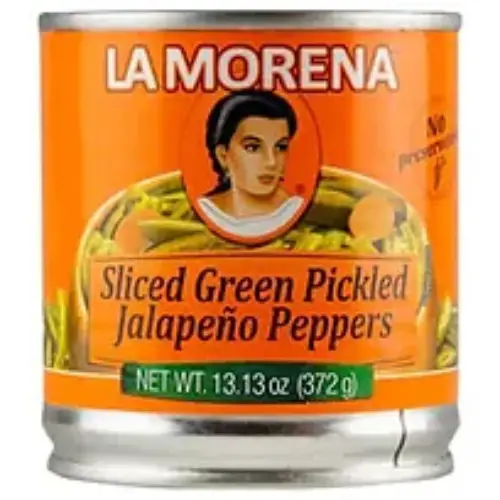 La morena sliced green pickled jalapeño peppers