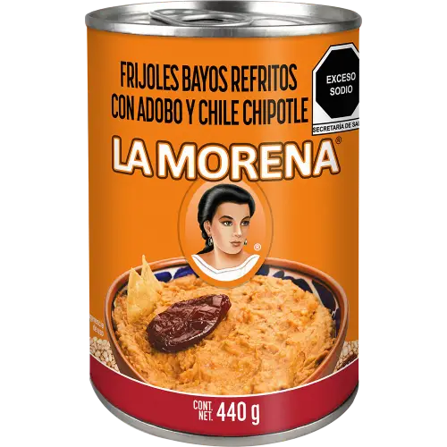 La morena frijoles bayos refritos c/ adobo y chipotle